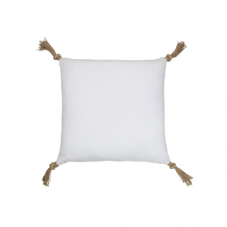 Coussin Visage Carre Polyester Blanc