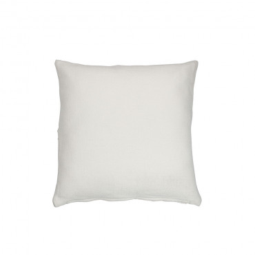 Coussin Feuilles Fines Carre Polyester Blanc