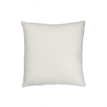 Coussin Feuilles Carre Polyester Blanc