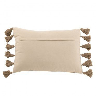 Coussin Plage Rayure Rectangle Cotton Taupe