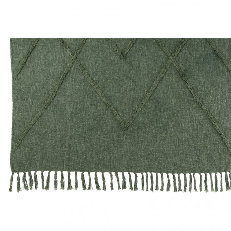 Plaid Losange Coton Polyester Vert Fonce