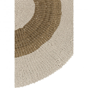 Tapis Rond Zostere Blanc/Naturel Taille Moyenne