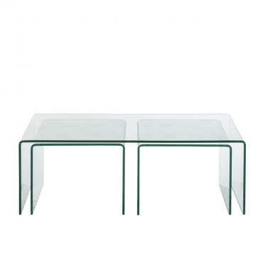 Table De Salon Verre Transparent Set De 3