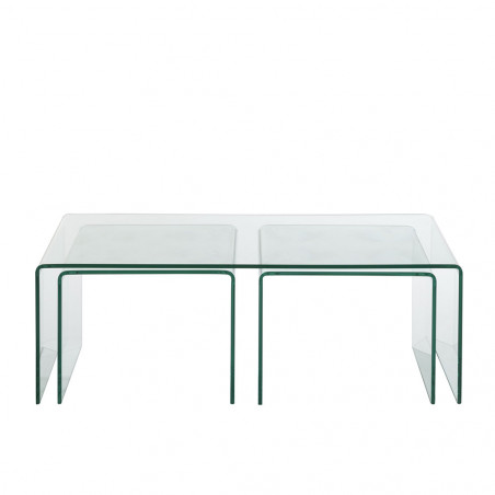 Table De Salon Verre Transparent Set De 3