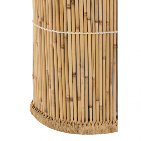 Paniers Cylindre Bambou Naturel/Blanc Set De 2