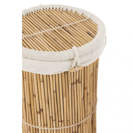 Paniers Cylindre Bambou Naturel/Blanc Set De 2