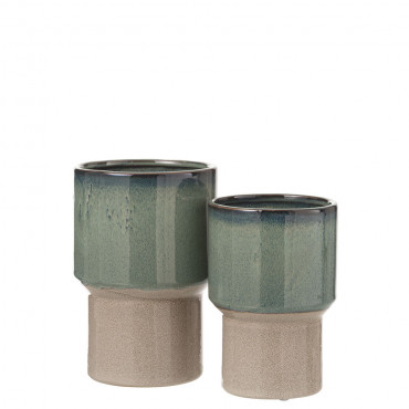 Cache-Pot Pot Jade Ceramique Vert Grande Taille
