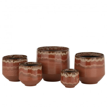 Cache-Pot Pot Aline Ceramique Rouge Extra Grande Taille