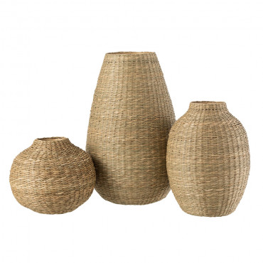 Vase Grande Taille Decoratif Zostere/Bambou Naturel