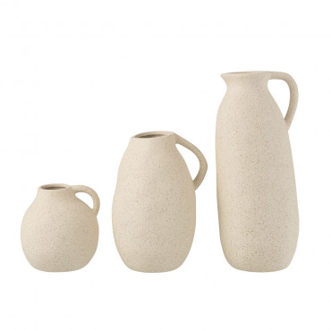 Vase Cruche Ceramique Beige L
