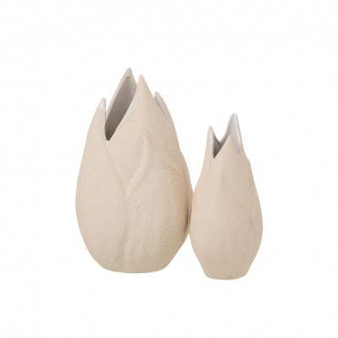 Vase Sable Ceramique Beige Grande Taille