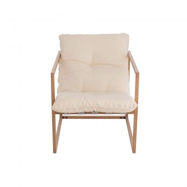Chaise 1 Personne Metal/Textile Blanc/Naturel