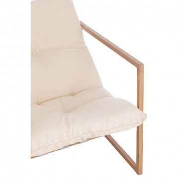 Chaise 1 Personne Metal/Textile Blanc/Naturel