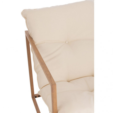 Chaise 2 Personnes Metal/Textile Blanc/Naturel
