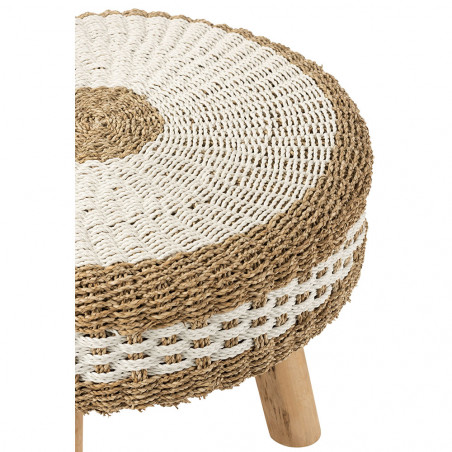 Chaise Ronde Zostere Blanc/Naturel