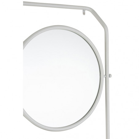 Etagere Miroir Rond Metal/Mdf Blanc