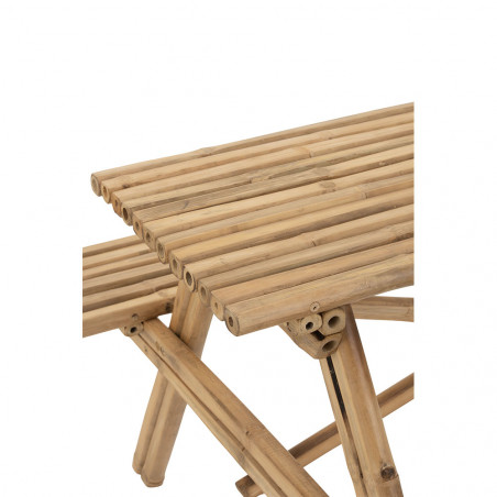 Table de jardin en Bambou avec bancs intégrés