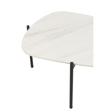 Table Gigogne Ovale Metal/Porcelaine Blanc Petite Taille