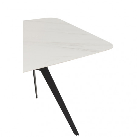 Table Rectangulaire Metal/Porcelaine Blanc