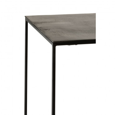 Set De 2 Table Gigogne Haute Carree Oxidize Aluminium/Metal Antique Noir/Vert