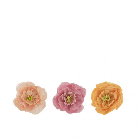 Fleurs En Papier Rose/Pêche/Jaune Petite Taille