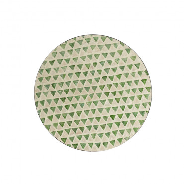 Plateau Nuye Rond Mosaique/Papier Vert