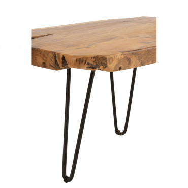 Table D'Appoint Irreguliere Teck Marron