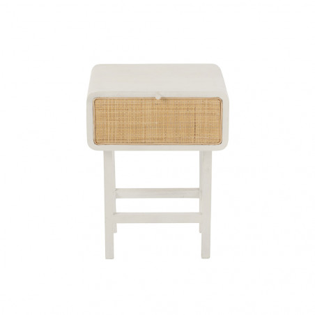 Table D'Appoint Molly Bois Exotique/Rotin Blanc