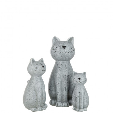 Chat Resine Gris Grande Taille