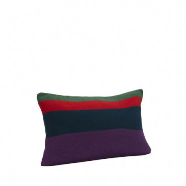 Coussin Knitted Vert/Rouge/Violet/Noir Line