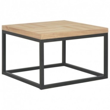 Table basse industrielle en bois massif 50x50x33,5cm