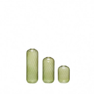 Vases Vert (série de 3) Fleur
