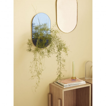 Miroir Mural Avec Chaîne De Forme Ovale À Suspendre Laiton /Or Rose