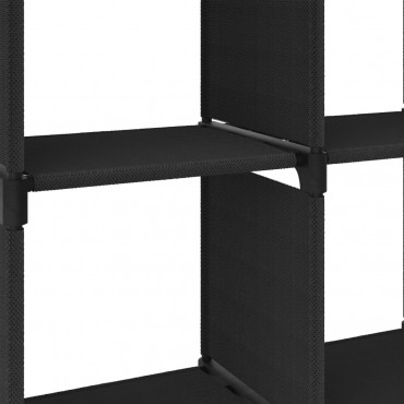 Étagère Noire 6 Cubes En Tissu Longueur 103cm