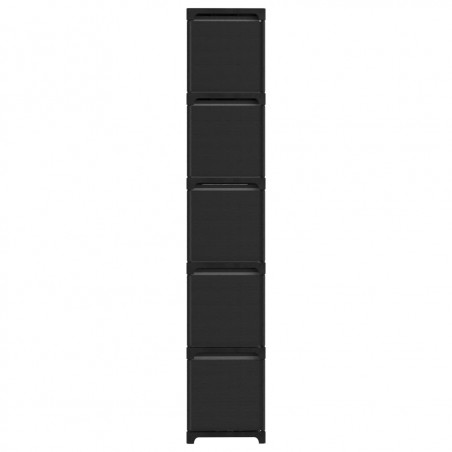 Étagère Cubique Noire En Tissu Avec 15 Boîtes Hauteur 175,5cm