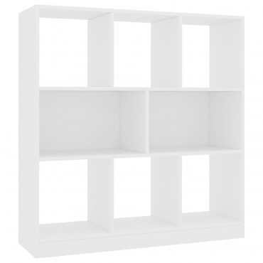 Bibliothèque Avec 8 Casiers En Aggloméré Blanc Longueur 97,5 cm