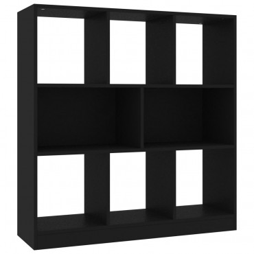 Bibliothèque Avec 8 Casiers En Aggloméré Noir Longueur 97,5 cm