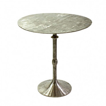 Table D'Appoint Argenté En Aluminium