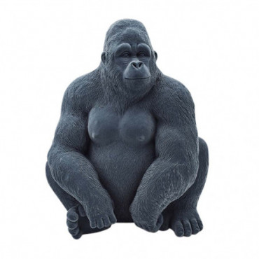 Gorille Bobo Floqué Gris-Bleu Polyrésine