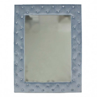 Miroir Avec Cadre Matelassé Bleu-Gris