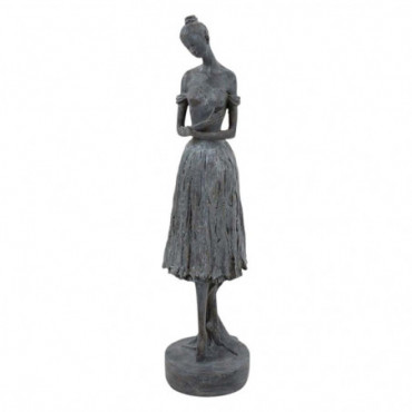 Figurine Danseuse Gris Antique Polyrésine