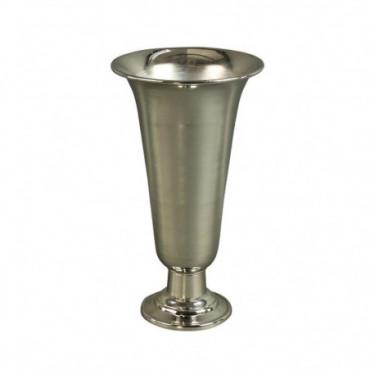 Vase Aluminium Nickelé Hauteur 38 Cm