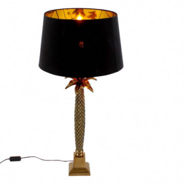 Lampe De Table Palm Noir/Doré E27 Aluminium