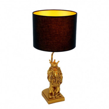 Lampe De Table King Lion Doré/Noir Polyrésine