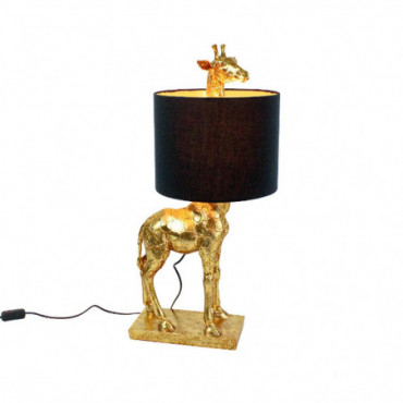 Lampe De Table Girafe Lucie Noir/Doré E27