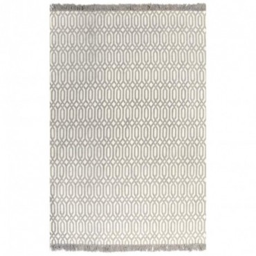Tapis Kilim Coton avec motifs géométriques Taupe 160x230cm