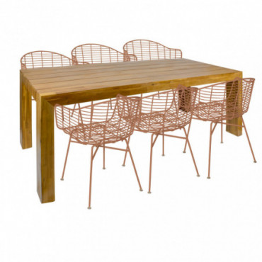Ensemble de jardin 6 places avec fauteuils de table terracotta Soho