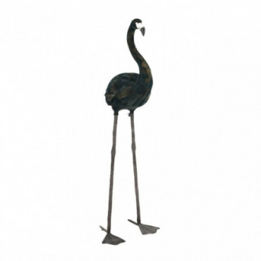 Flamant en plumes doie noires H120cm Flamingo
