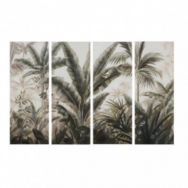 Quadriptyque peinture à lhuile palmiers 180 x 120cm Feral