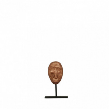 Statue masque couleur bronze H17cm Ibo